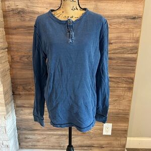 H&M blue denim Henley long sleeve